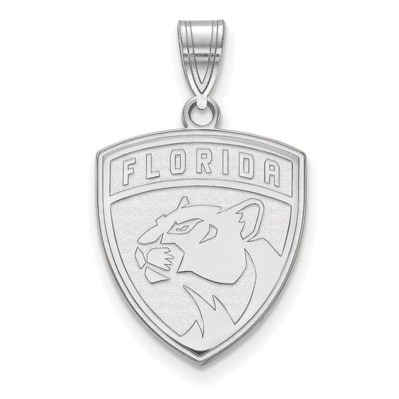 10k White Gold NHL Florida Panthers Large Pendant
